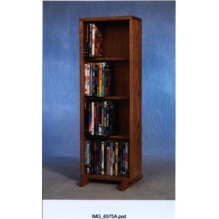 Wood Shed Wood Shed 415-12 Solid Oak 4 Row Dowel DVD Cabinet Tower 415-12